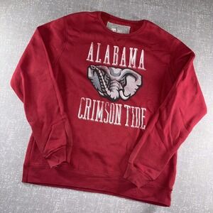 Alabama Crimson Tide Sweatshirt Mens Large Red NCAA Football University Crewneck